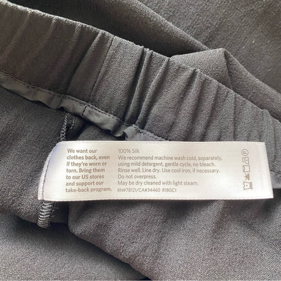 Eileen Fisher Black Silk Pull On Ankle Pants - Picture 12 of 14